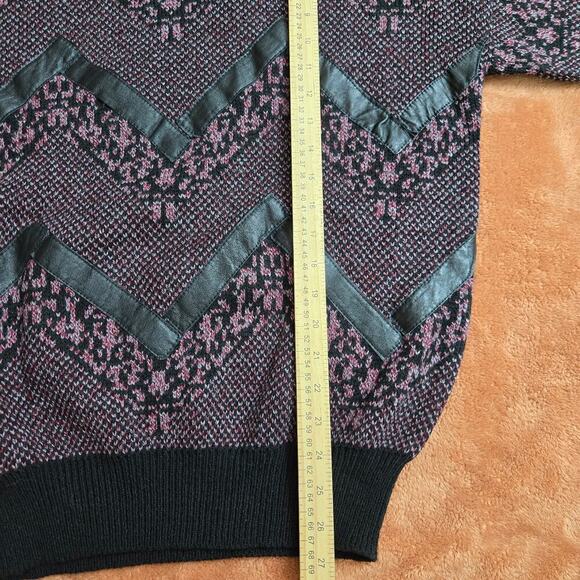 Marc Daniels Vintage 90s Patchwork Sweater Size M Eclectic Grandpa Fairy Grunge - Picture 11 of 11